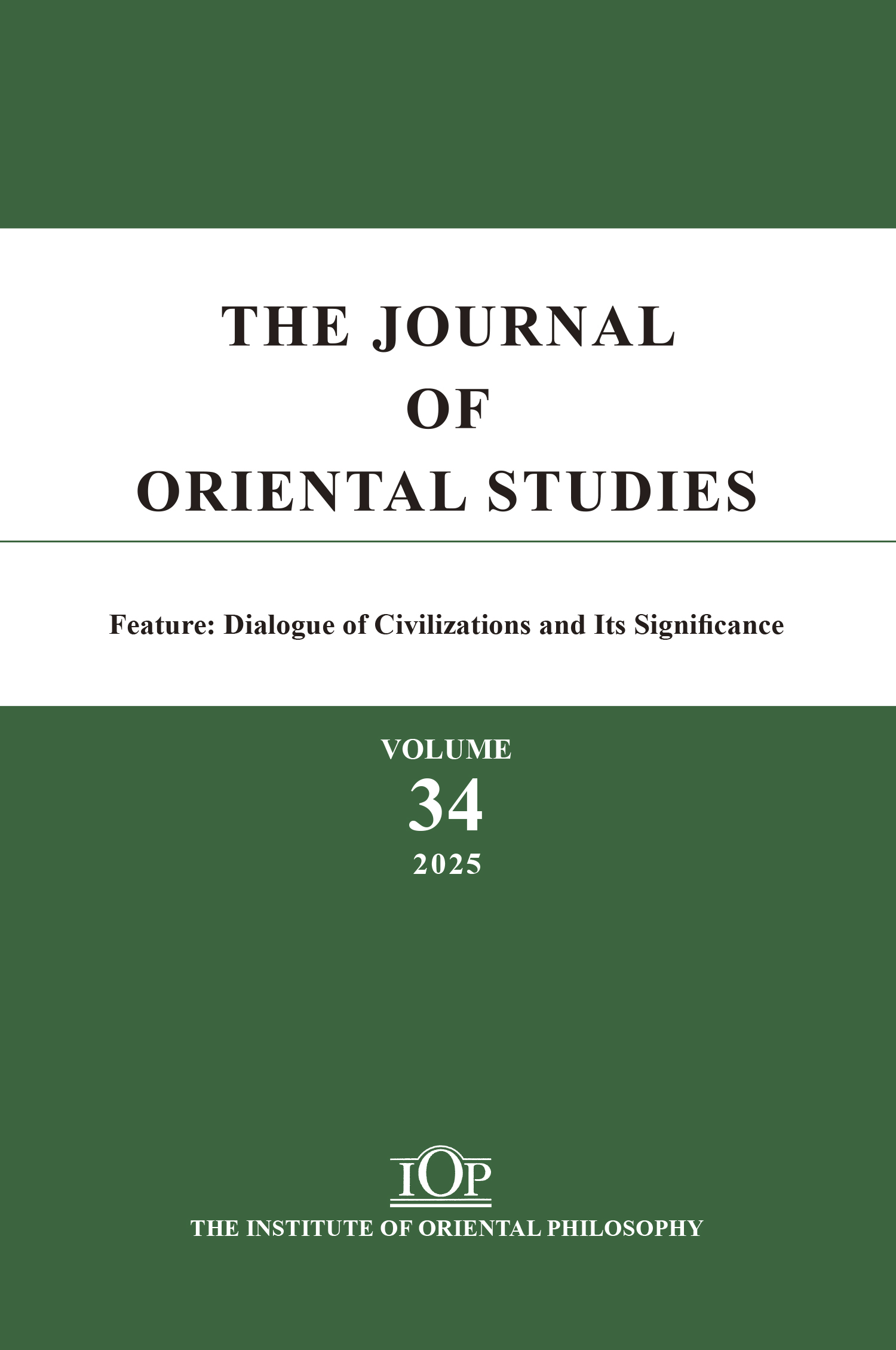 THE JOURNAL OF ORIENTAL STUDIES（Vol. 34）
