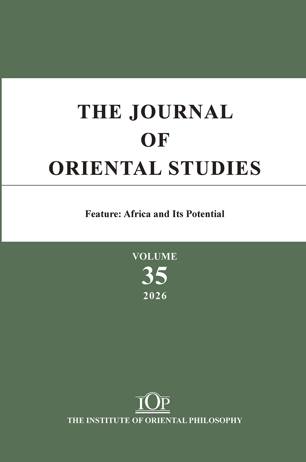 『THE JOURNAL OF ORIENTAL STUDIES』（Vol. 35）